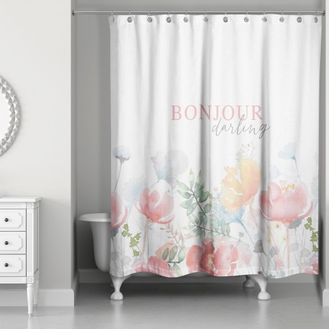Bonjour Darling 71x74 Shower Curtain