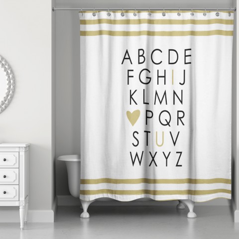 I Heart U 71x74 Shower Curtain