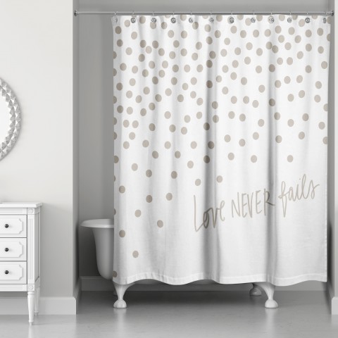 Love Never Fails 71x74 Shower Curtain