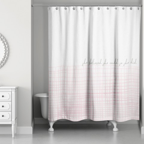 She Believed She Could So She Did 71x74 Shower Curtain