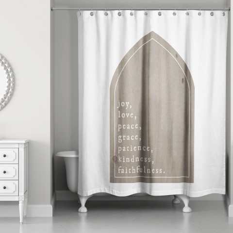 Love Joy Peace Arch 71x74 Shower Curtain