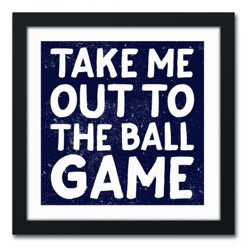 Take Me out to the Ball Game 12x12 Black Framed Canvas