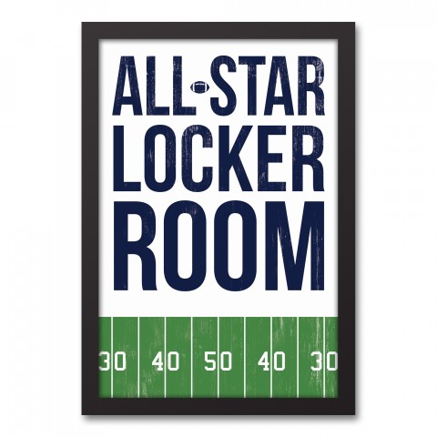All-Star Locker Room 12x18 Black Framed Canvas