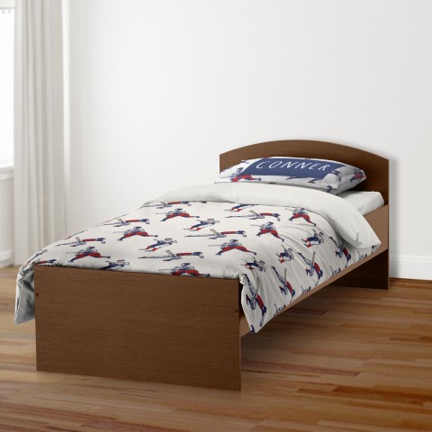 Baseball Player Pattern Twin Brushed Poly Duvet