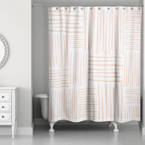 Orange Crosshatch 71x74 Shower Curtain