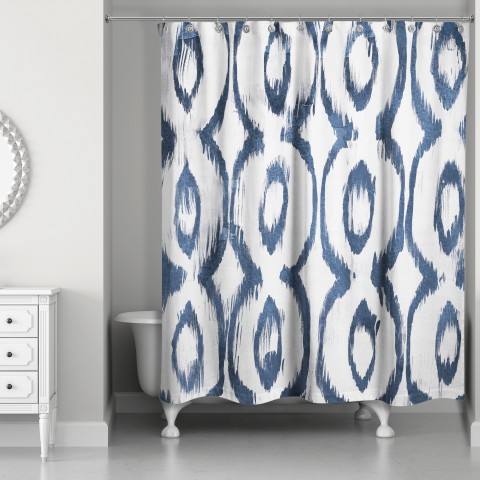 Indigo Cat Eye 71x74 Shower Curtain