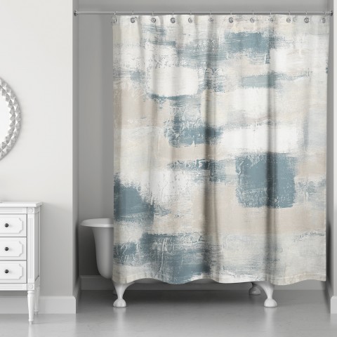 Neutral Brush Strokes 71x74 Shower Curtain