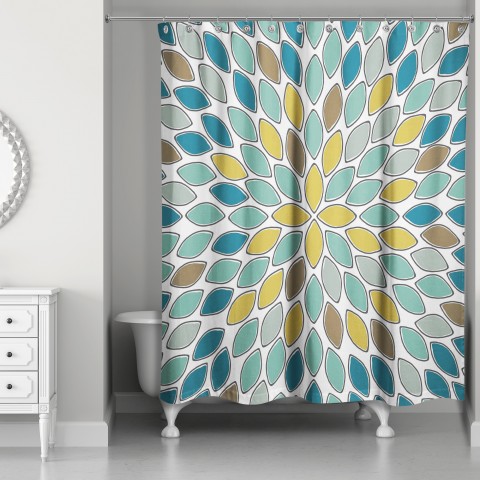 Neutral Petals 71x74 Shower Curtain