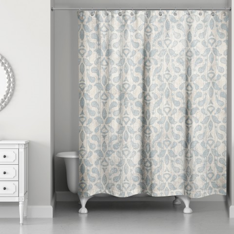 Soft Blue Damask 71x74 Shower Curtain