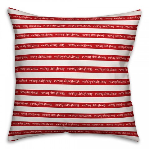 Merry Christmas Stripes Pillow