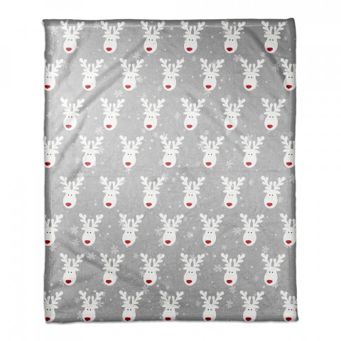 Cute White Deer 50x60 Coral Fleece Blanket