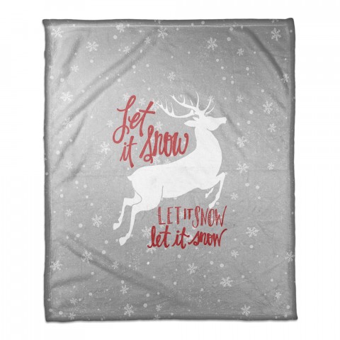 Let It Snow My Deer 50x60 Coral Fleece Blanket