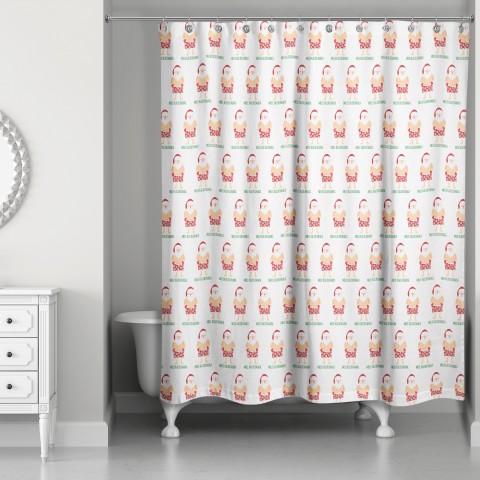 Santa Bathing Suit 71x74 Shower Curtain