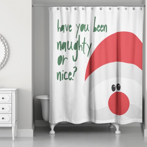 Santa Naughty or Nice 71x74 Shower Curtain