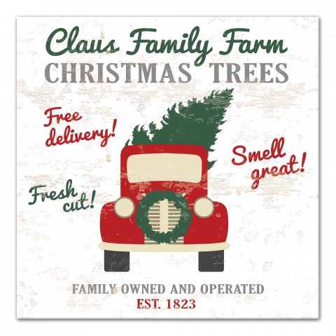 Claus Family Farm 12x12 Canvas Wall Art