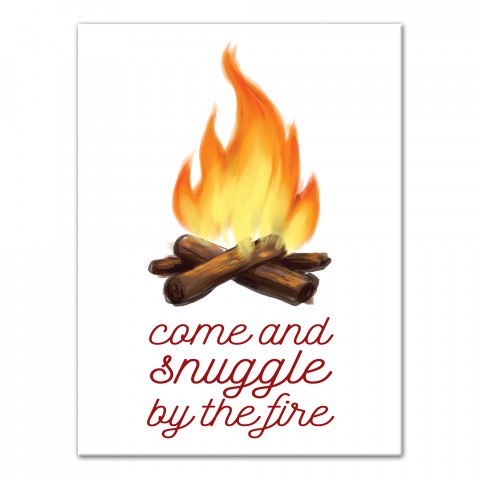 Come and Snuggle by the Fire 12x16 Canvas Wall Art