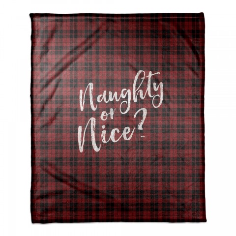 Naughty or Nice 50x60 Coral Fleece Blanket