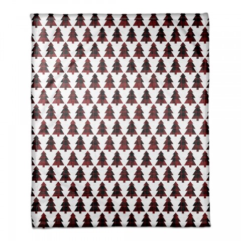 Plaid Tree 50x60 Coral Fleece Blanket