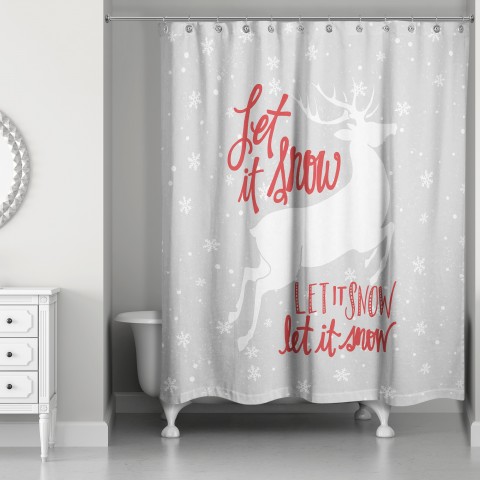 Let It Snow my Deer 71x74 Shower Curtain