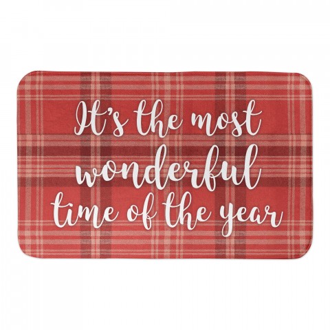 Most Wonderful Plaid 34x21 Bath Mat