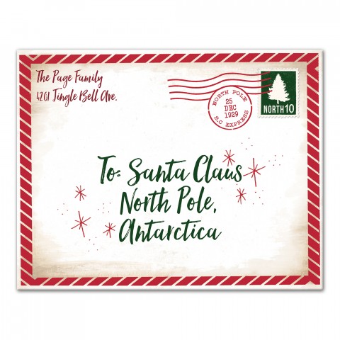 Dear Santa Envelope  11x14 Personalized Canvas Wall Art