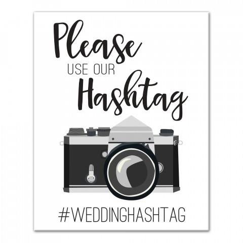 Wedding Hashtag 16x20 Personalized Canvas Wall Art