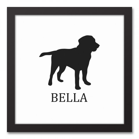 Lab Silhouette 12x12 Personalized Black Framed Canvas