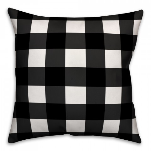 Black Buffalo Check 26x26 Spun Poly Pillow