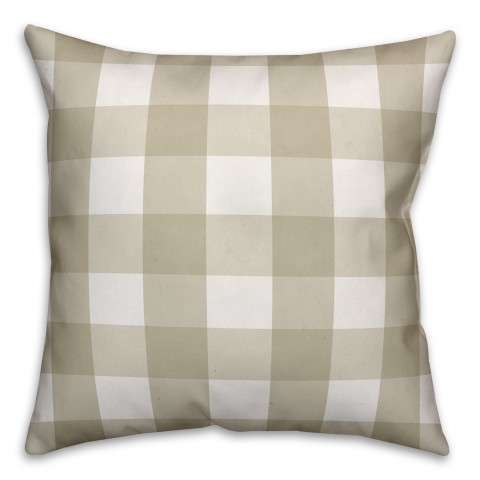 Tan Buffalo Check 26x26 Spun Poly Pillow