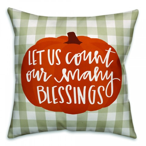 Count Our Many Blessings 18x18 Spun Poly Pillow