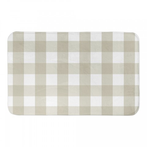 Tan Buffalo Check 34x21 Bath Mat