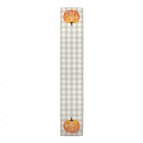 Hello Fall Tan Buffalo Check Runner