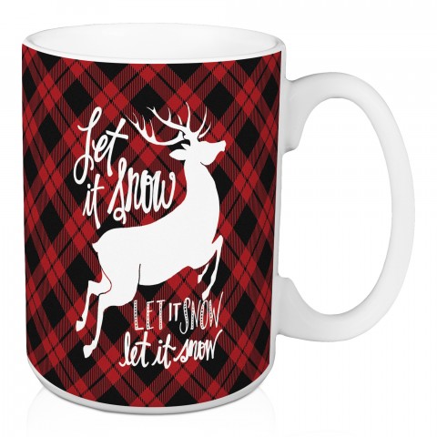 Let It Snow Plaid 15 oz Mug