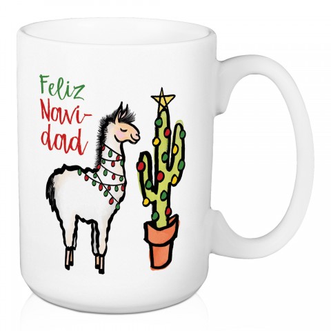 Feliz Navidad Llama 15 oz Mug