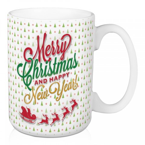 Merry Christmas & Happy New Year 15 oz Mug