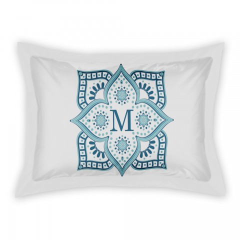 Blue Tile Border Sham