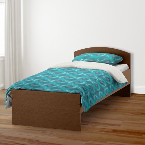 Teal Abstract Quatrefoil Duvet