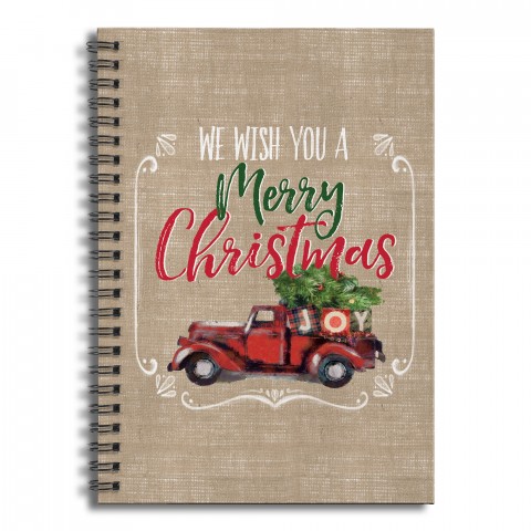 We Wish you a Merry Christmas 6x8 Ruled Spiral Notebook