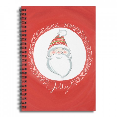 Jolly Santa 6x8 Ruled Spiral Notebook