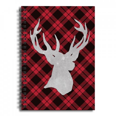 Plaid Reindeer 6x8 Ruled Spiral Notebook