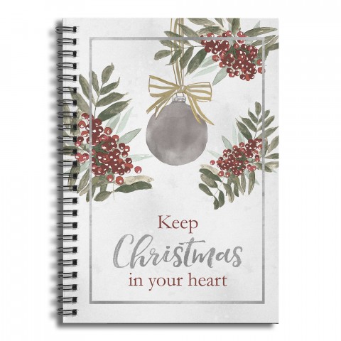 Keep Christmas in your Heart 6x8 Ruled Spiral Notebook