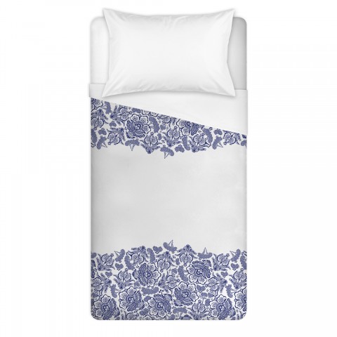 Blue Floral Lace Duvet