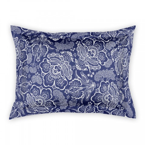 Blue Floral Lace Sham