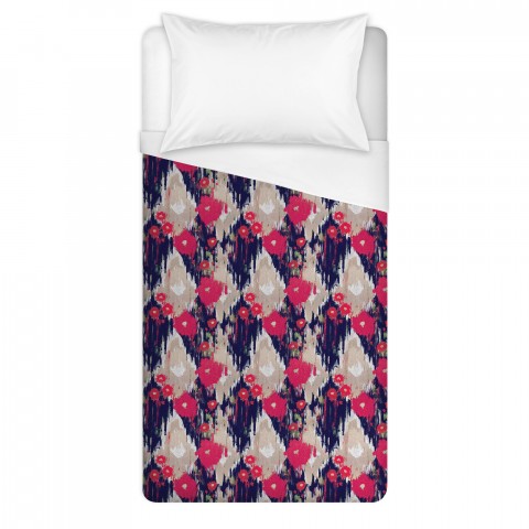 Drippy Ikat Flowers Duvet