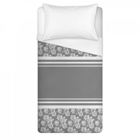 Sketched Gray Flowers Duvet