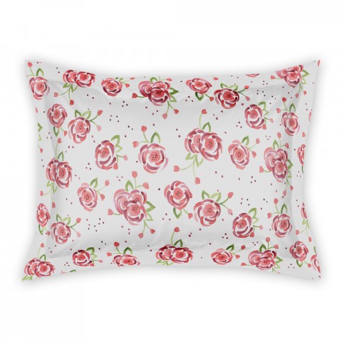 Pink Watercolor Roses Sham