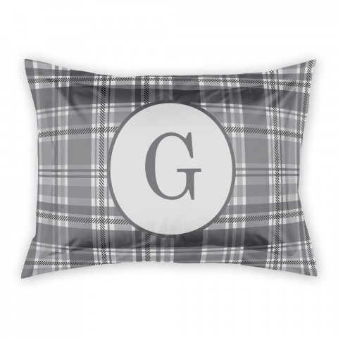 Gray Plaid Standard Personalized Brushed Poly Sham
