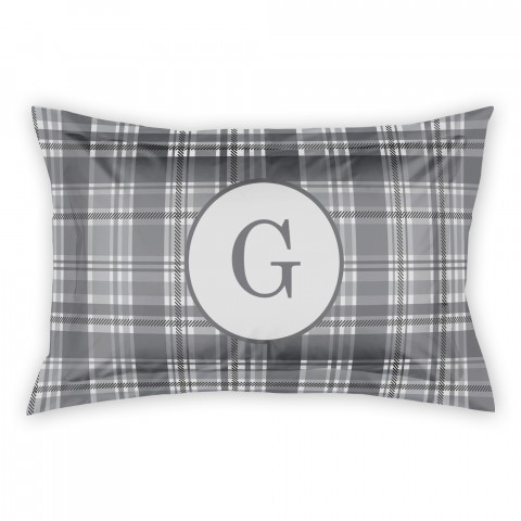 Gray Plaid King Personalized Brushed Poly Sham