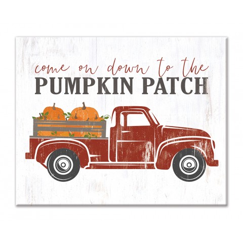 Pumpkin Patch Truck 8x10 Tabletop Canvas