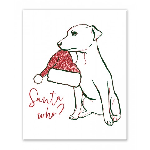 Santa Pup 8x10 Tabletop Canvas